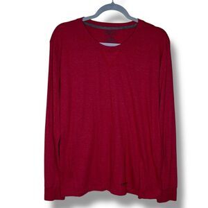 Bottoms Out Long Sleeve Round Neck Red Heather T Shirt Cotton Poly Men Large